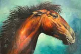 Brown Horse by Jorge Tarallo Braun, oil on canvas (unstretched), sold Apr 2021