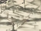 Design in Wire by Louis Lozowick, 1948, lithograph, sold Apr 2021
