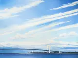 Verrazzano Bridge by Lowell Nesbitt, 1975, oil on canvas, sold Apr 2021