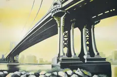 Manhattan Bridge by Lowell Nesbitt, 1975, oil on canvas, sold May 2021