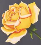 Untitled (Yellow rose) by Lowell Nesbitt, 1978, screenprint, sold May 2021
