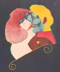 Kiss by Richard Lindner, 1971, lithograph, sold May 2021