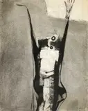 Né du Singe by Benoît Gilsoul, charcoal on paper, sold May 2021