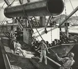 Untitled (Pipeline Transport) by Edward Arthur Wilson, 1941, lithograph, sold May 2021