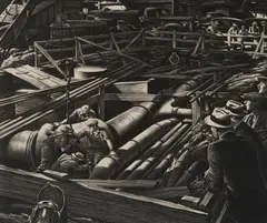 Pipe Jungle by Edward Arthur Wilson, 1941, lithograph, sold May 2021