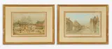 City Scenes (2) by Karl Dehmann, etching with aquatint, sold May 2021