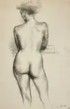 Untitled (Nude) by Clara Klinghoffer, 1948, charcoal on paper, sold May 2021