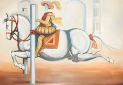 Lipizzaner Ballotade by Lowell Nesbitt, 1983, oil on canvas, sold May 2021