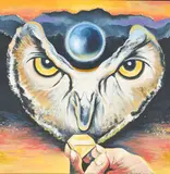 Owl with Jewels by Lowell Nesbitt, 1985, oil on canvas, sold May 2021
