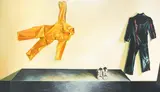 Yellow and Blue Jumpsuits by Lowell Nesbitt, 1974, oil on canvas, sold May 2021