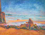 Untitled (Seascape) by Clara Klinghoffer, 1950, oil on canvas, sold May 2021