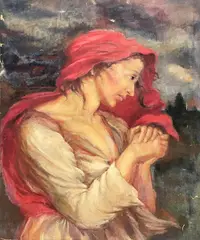 Biblical Figure of a Woman by Clara Klinghoffer, c.1918, oil on canvas (unstretched), sold May 2021