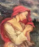 Biblical Figure of a Woman by Clara Klinghoffer, c.1918, oil on canvas (unstretched), sold May 2021