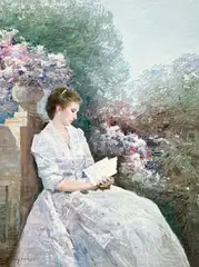 Study of John Singer Sargent's 'In the Garden, Corfu' by Lawrence, oil on canvas (unstretched), sold May 2021