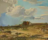 Untitled by Miroslav Sasek, oil on canvas (unstretched), sold May 2021