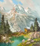 Kaiser Mountains by Herbert August Uerpmann, oil on canvas (unstretched), sold May 2021