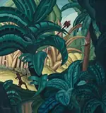 Hunter In A Tropical Forest by Adrian Feint, c.1930, oil on canvas, sold Apr 2013