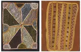 KULAMA AND TUNGA, 2001 and by Jean Baptiste Apuatimi, 2004, natural earth pigments on paper, sold Mar 2013