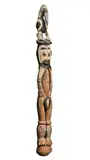 (East Sepik Province, Papua New Guinea) by An Abelam Male Figure With Bird, carved wood with natural earth pigments, sold Mar 2013