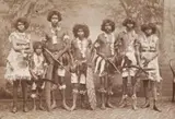 Kidnapped Queensland Aborigines by Emilie Zambra, 1884, albumen paper photograph (cabinet card), sold Nov 2012