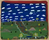 Limmen Bight River Country by Ginger Riley Munduwalawala, 1994, synthetic polymer paint on cardboard, sold Nov 2012