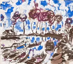 Hangchow Canal by Ian Fairweather, 1945-47, watercolour, gouache and crayon on paper, sold Nov 2012