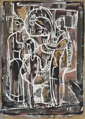 Birdcage by Ian Fairweather, 1955, gouache on card, sold Nov 2012