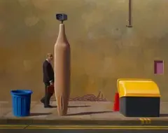 Mr T.S. Eugenides, Morning, Shaftesbury Avenue by Jeffrey Smart, 1978, oil on canvas, sold Nov 2012