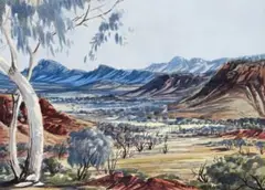 Simpsons Gap Range by Albert Namatjira, c.1955, watercolour on paper, sold Nov 2012