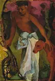 Boy With A Dog by Donald Friend, 1956, oil on canvas on composition board, offered Nov 2012