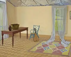 Interior by Brian Dunlop, 1986, oil on canvas, sold Nov 2012