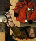 Death Of A General by Leonard French, 1986, enamel on composition board, sold Nov 2012