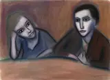 Young Couple by Robert Dickerson, 1999, pastel on paper, sold Nov 2012