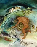 Variation On The “Titan” Theme Vii by James Gleeson, oil on board, sold Nov 2012
