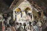 Marionette Theatre, Colombo by Donald Friend, ink, watercolour and pastel on paper, sold Nov 2012