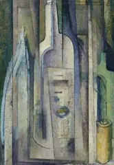 Bottles by Godfrey Miller, 1938-41, oil on canvas on board, sold Nov 2012
