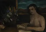 (Female Figure At A Writing Desk) by David Edgar Strachan, 1947, oil on canvas, offered Nov 2012