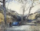 Homeward by Thomas Balfour Garrett, colour monotype, sold Nov 2012