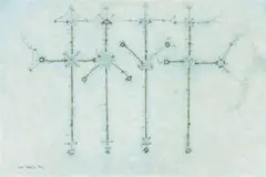 Lightning Conductors by Edwin Tanner, 1961, oil on composition board, sold Aug 2012
