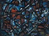 Experience by Roger Kemp, c.1964-66, synthetic polymer paint on paper on composition board, sold Aug 2012