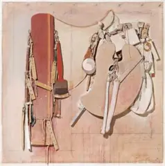 Saddle With Bones by Tim Storrier, 1983, mixed media on board, sold Aug 2012