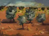 Sundown Near Warrawagine by Sam Fullbrook, c.1960-64, oil on canvas, sold Aug 2012