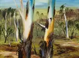 The Bush by Albert Tucker, 1966, synthetic polymer paint on composition board, sold Aug 2012
