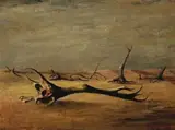 Western Landscape by Russell Drysdale, 1945, oil on composition board, sold Aug 2012