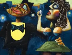 Flirtation by Albert Tucker, 1954, oil on composition board, sold Aug 2012