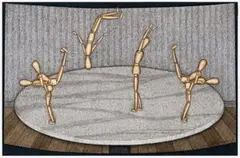 The Tumblers by John Brack, 1992, watercolour, pen and ink on paper, sold Aug 2012