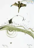 Kingfisher And Frog by John Olsen, 1979, watercolour and pastel on paper, sold Aug 2012