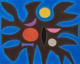 Untitled by John Coburn, 1968, oil on canvas on composition board, sold Aug 2012