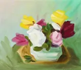 Still Life, Roses by Sam Fullbrook, oil on canvas, sold Aug 2012