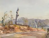 Road To Hahndorf by Hans Heysen, 1955, watercolour on paper, sold Aug 2012